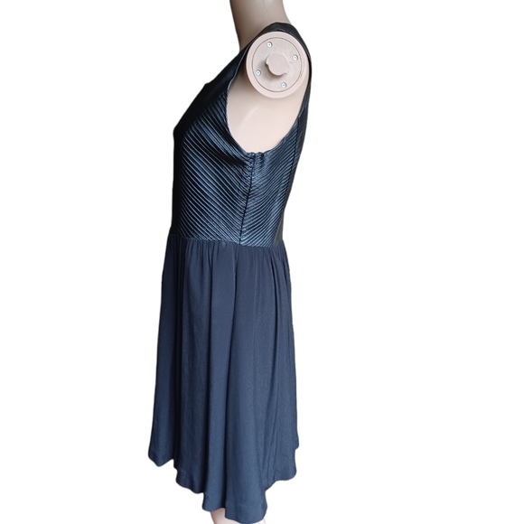 Line & Dot Sleeveless Black Lambskin Aline Dress Medium - Picture 8 of 12